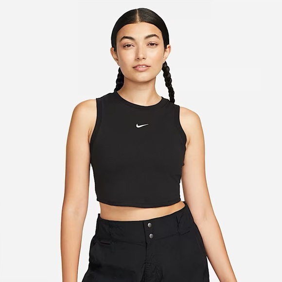 Nike Tops - Nike Black Ribbed Crop Tank, Womens Small